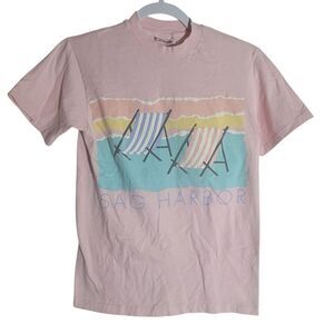 Vintage Hanes Beefy-T Sag Harbor Tee Shirt Women's Size Small Pink Single Stitch